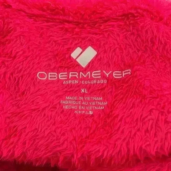 Obermeyer Girl’s XL Bright Pink Fleece 1/4 zip - Picture 6 of 9